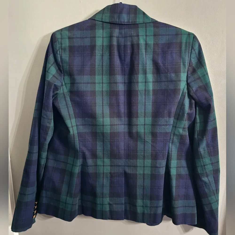 Lauren Ralph Lauren Plaid Blazer in Green and Blue - Picture 3 of 4
